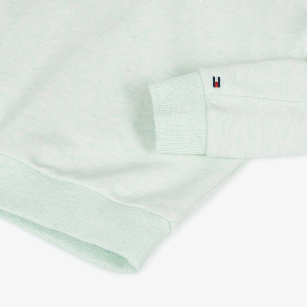 Tommy Hilfiger-Boys Heathered Green Varsity Hoodie | Childrensalon Outlet