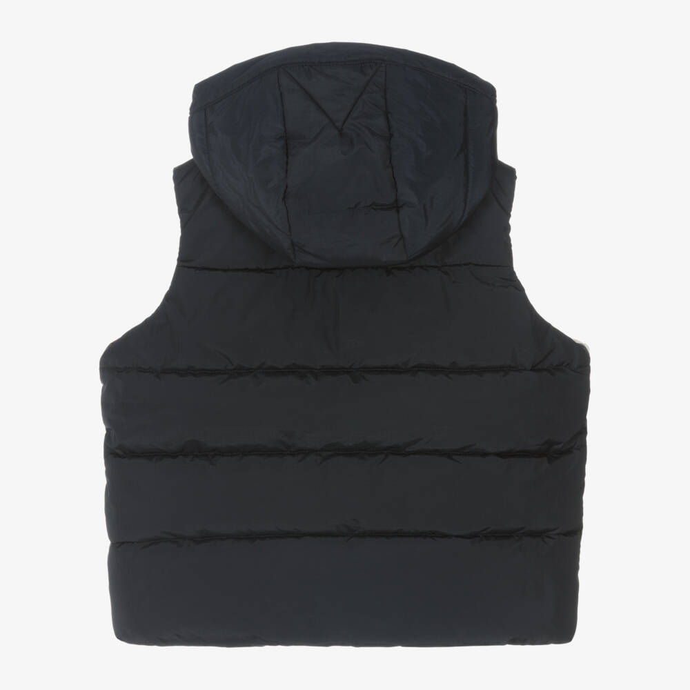 Tommy Hilfiger-Boys Hooded Blue Gilet | Childrensalon Outlet