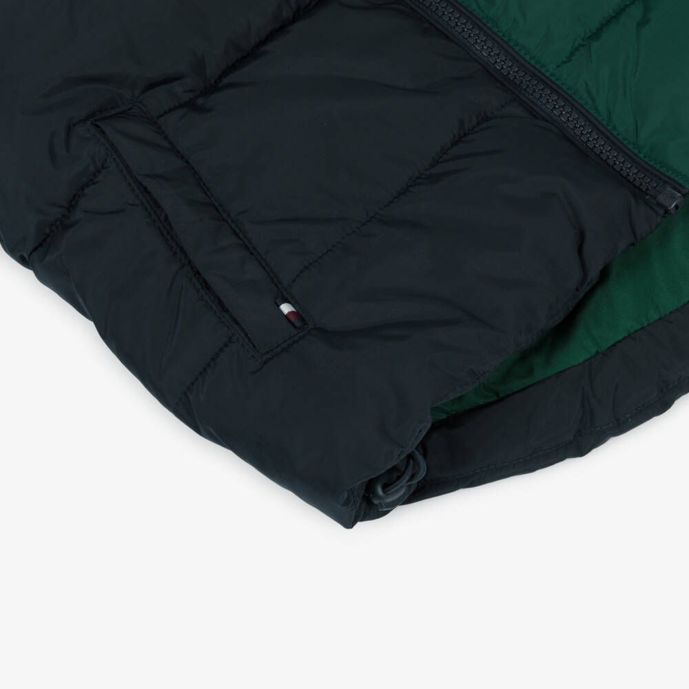 Tommy Hilfiger-Boys Hooded Blue Gilet | Childrensalon Outlet