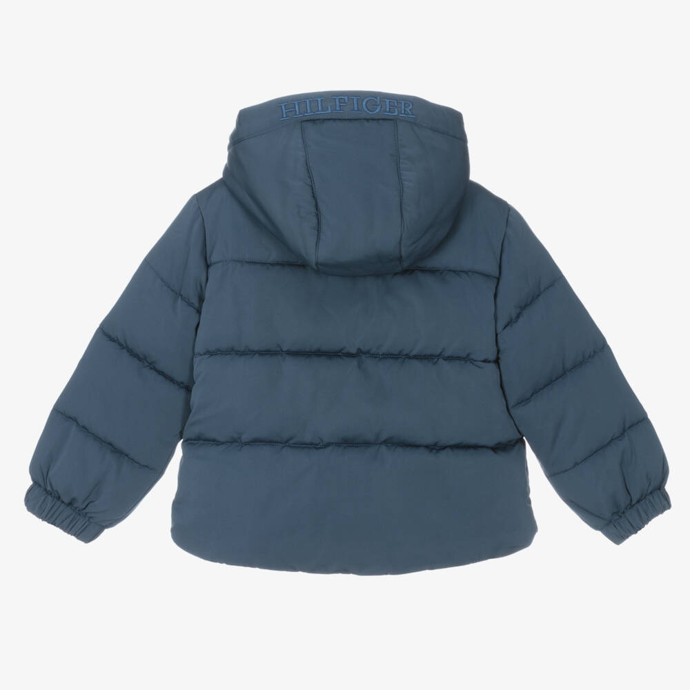 Tommy Hilfiger-جاكيت بافر بهودي لون أزرق للأولاد | Childrensalon Outlet