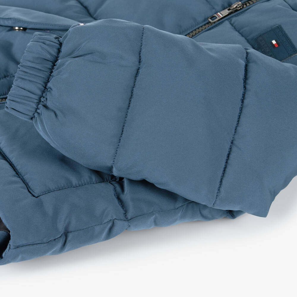 Tommy Hilfiger-جاكيت بافر بهودي لون أزرق للأولاد | Childrensalon Outlet