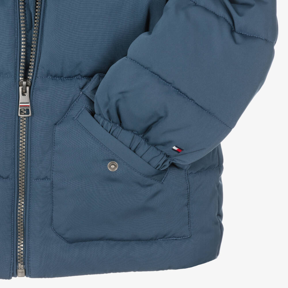 Tommy Hilfiger-جاكيت بافر بهودي لون أزرق للأولاد | Childrensalon Outlet