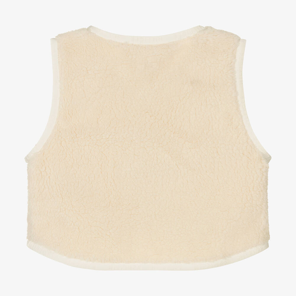 Tommy Hilfiger-Boys Ivory Borg Fleece Gilet  | Childrensalon Outlet