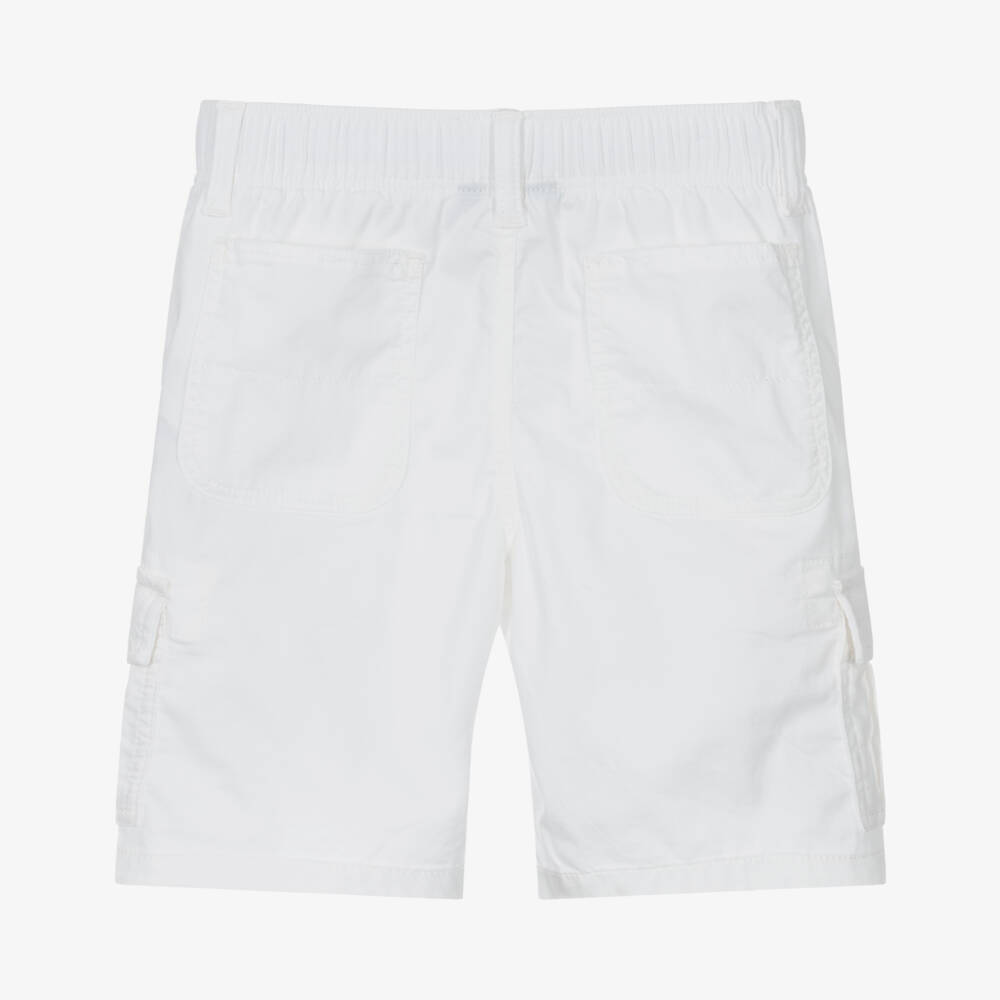 Tommy Hilfiger-Boys Ivory Cargo Cotton Shorts | Childrensalon Outlet