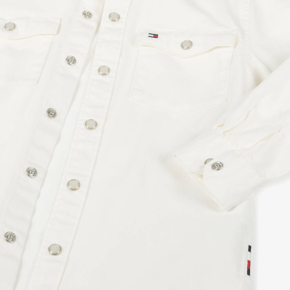 Tommy Hilfiger-قميص دنيم قطني عاجي للأولاد | Childrensalon Outlet