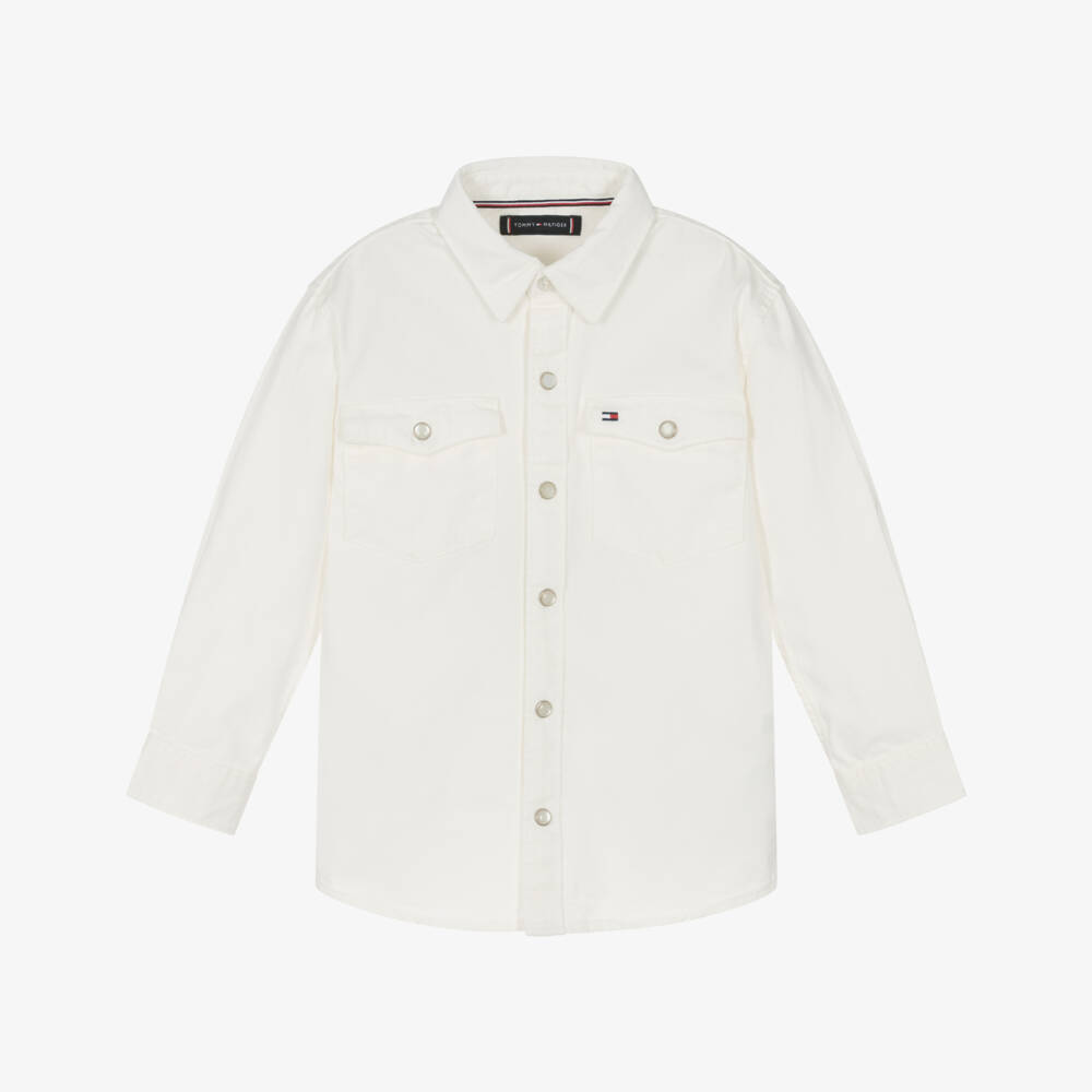 Tommy Hilfiger-Кремовый хлопковый джинсовый топ для мальчиков | Childrensalon Outlet