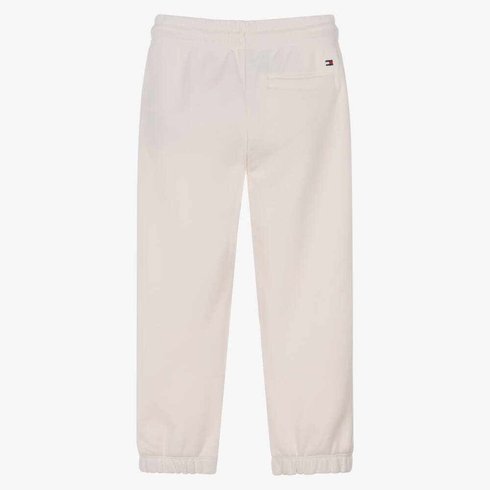Tommy Hilfiger-Boys Ivory Cotton Mini Logo Joggers | Childrensalon Outlet