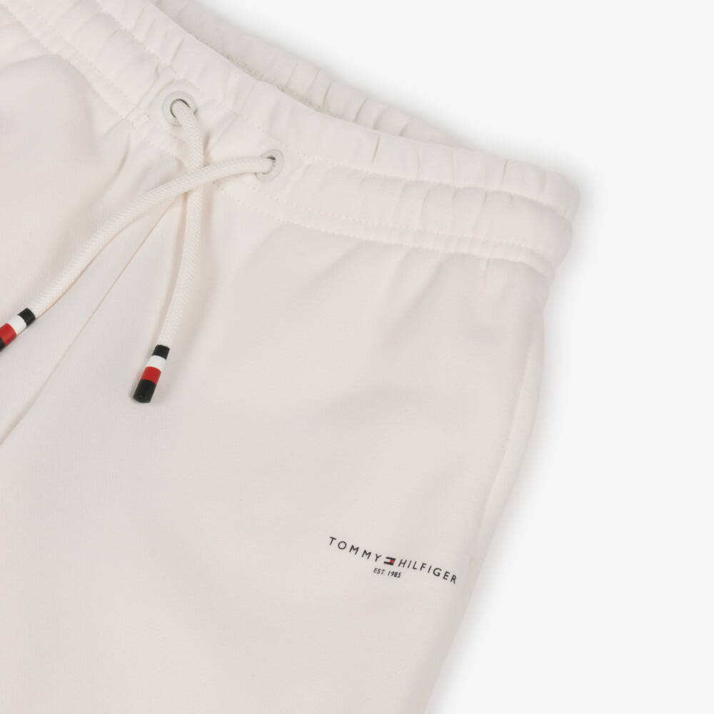 Tommy Hilfiger-Boys Ivory Cotton Mini Logo Joggers | Childrensalon Outlet