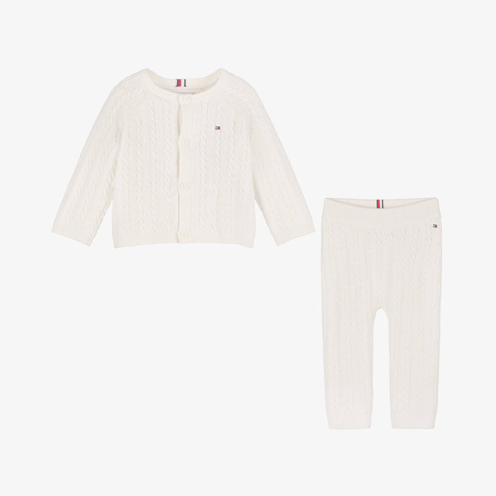 Tommy Hilfiger-Boys Ivory Knit Trousers Ensemble | Childrensalon Outlet