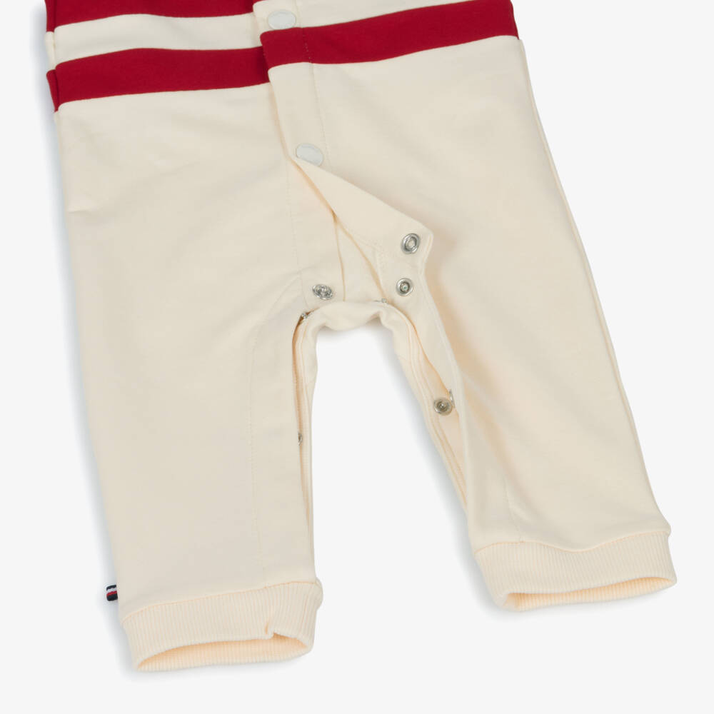Tommy Hilfiger-Boys Ivory & Navy Cotton Babygrow | Childrensalon Outlet