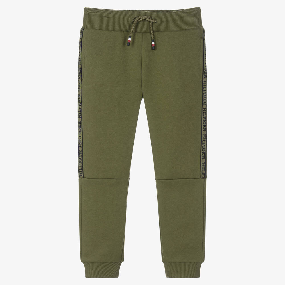 Boys Khaki Green Jersey Joggers