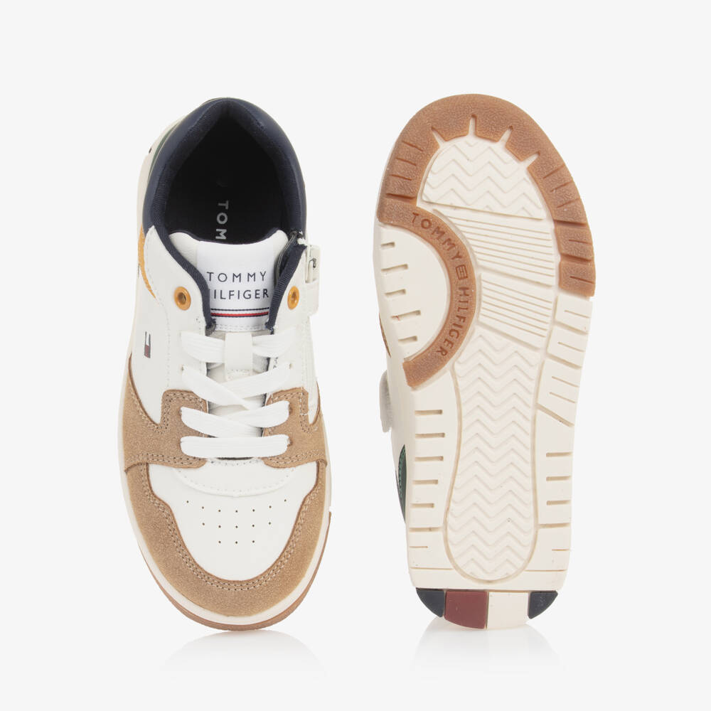 Tommy Hilfiger-Boys Lace-Up Faux Leather Trainers | Childrensalon Outlet
