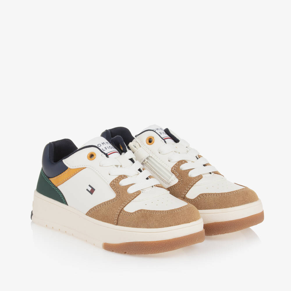 Tommy Hilfiger-Boys Lace-Up Faux Leather Trainers | Childrensalon Outlet