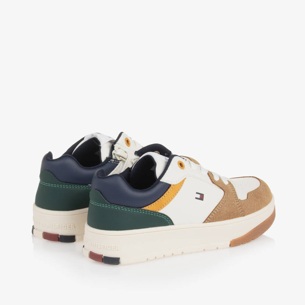 Tommy Hilfiger-Boys Lace-Up Faux Leather Trainers | Childrensalon Outlet
