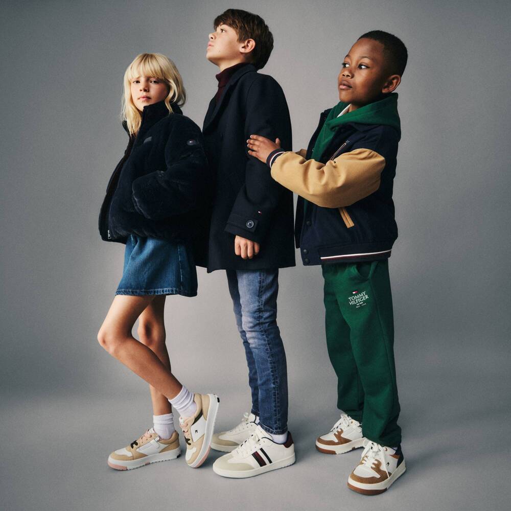 Tommy Hilfiger-Boys Lace-Up Faux Leather Trainers | Childrensalon Outlet