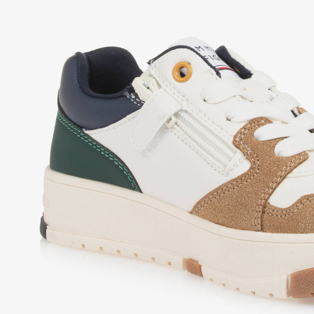 Tommy Hilfiger-Boys Lace-Up Faux Leather Trainers | Childrensalon Outlet