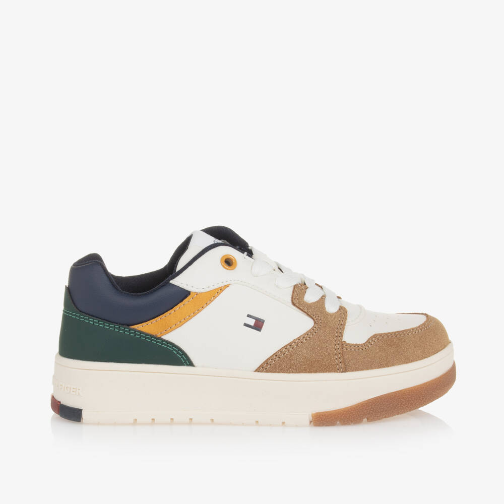 Tommy Hilfiger-Boys Lace-Up Faux Leather Trainers | Childrensalon Outlet