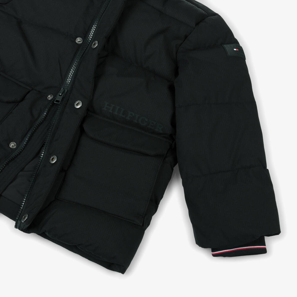 Tommy Hilfiger-معطف منفوخ لون أسود للأولاد | Childrensalon Outlet