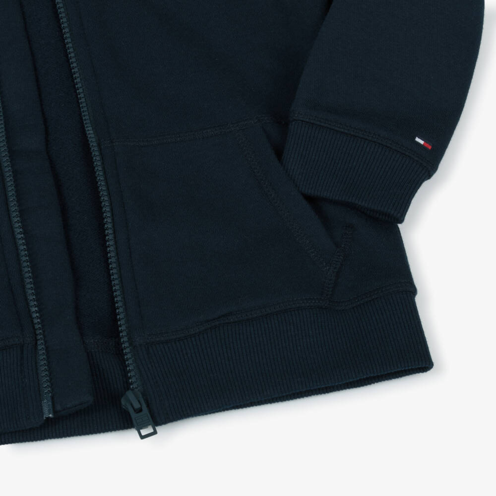 Tommy Hilfiger-Boys Marine Zip-Up Hoodie with Emblem | Childrensalon Outlet