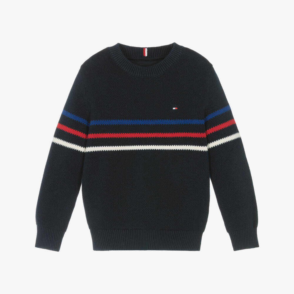 Tommy Hilfiger-Boys Nautical Stripe Cotton Sweater | Childrensalon Outlet