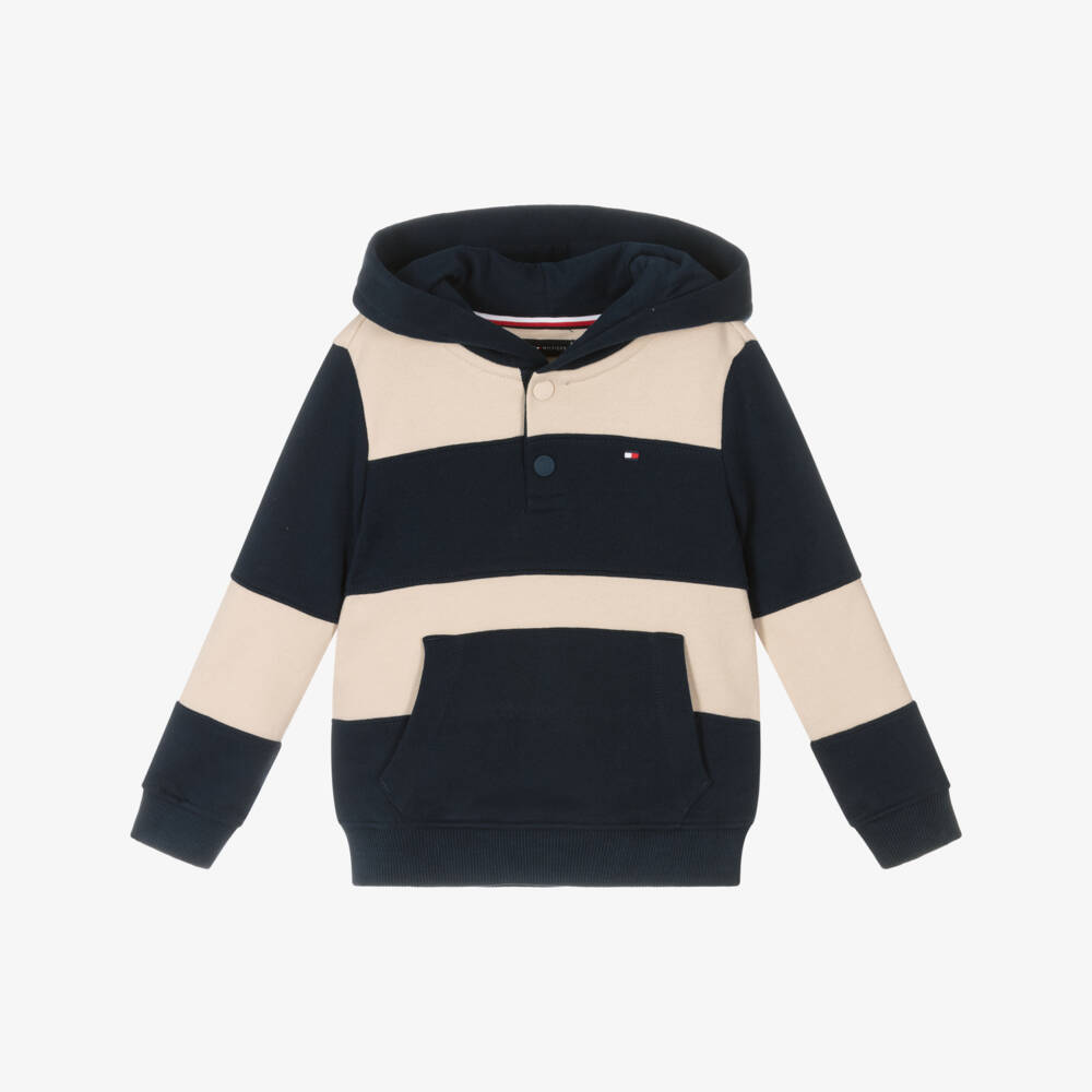 Tommy Hilfiger-Boys Navy & Beige Striped Pullover | Childrensalon Outlet
