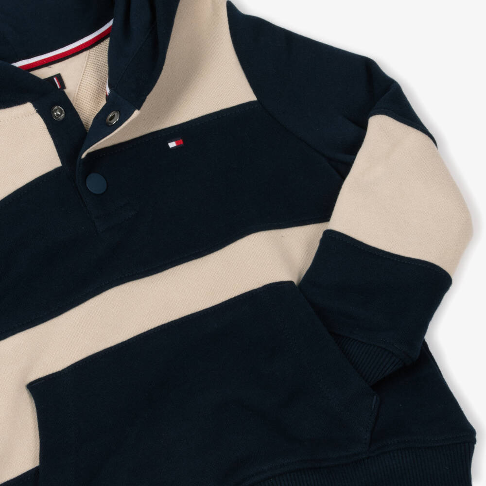Tommy Hilfiger-Boys Navy & Beige Striped Pullover | Childrensalon Outlet
