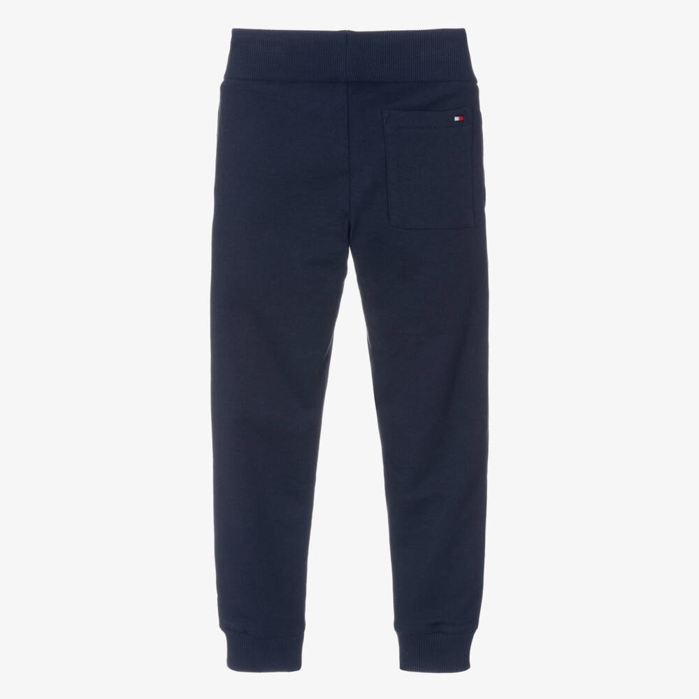 Tommy Hilfiger-Boys Navy Blue Cotton Flag Logo Joggers | Childrensalon Outlet