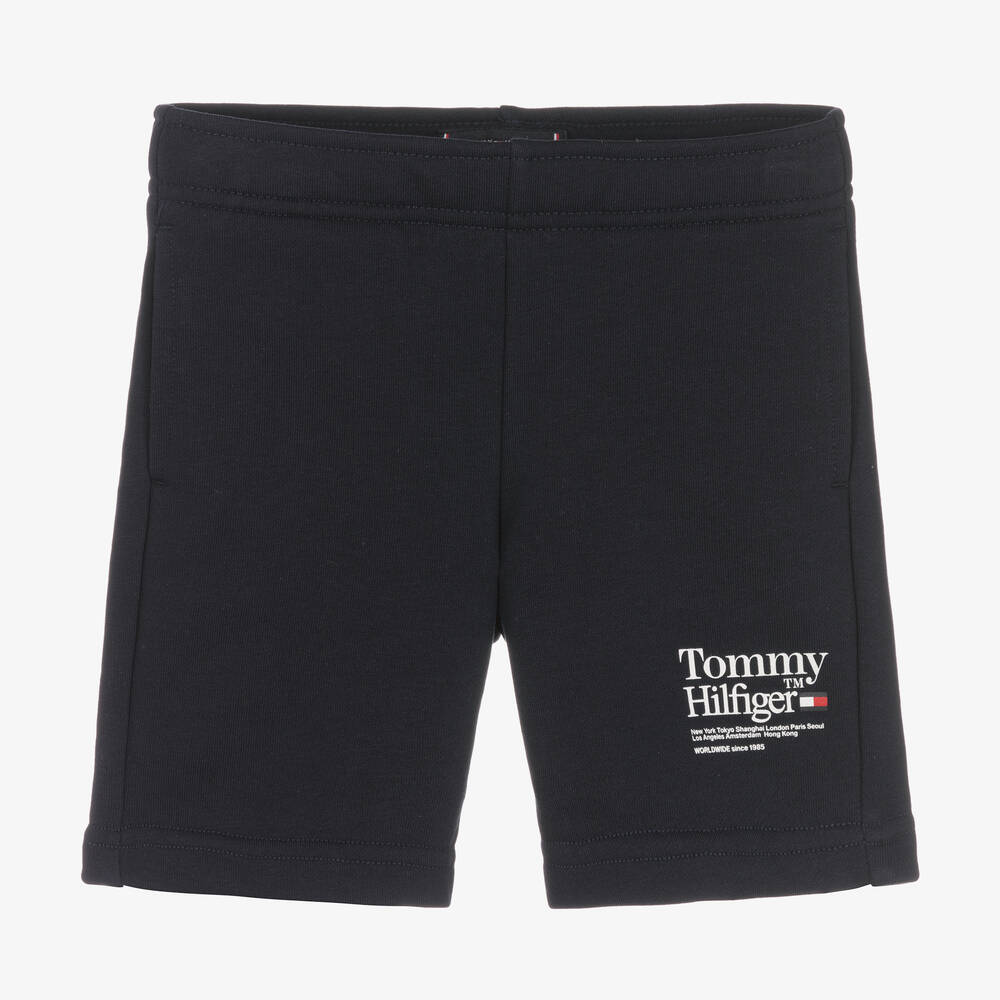 Tommy Hilfiger - Navyblaue Baumwolljersey-Shorts | Childrensalon