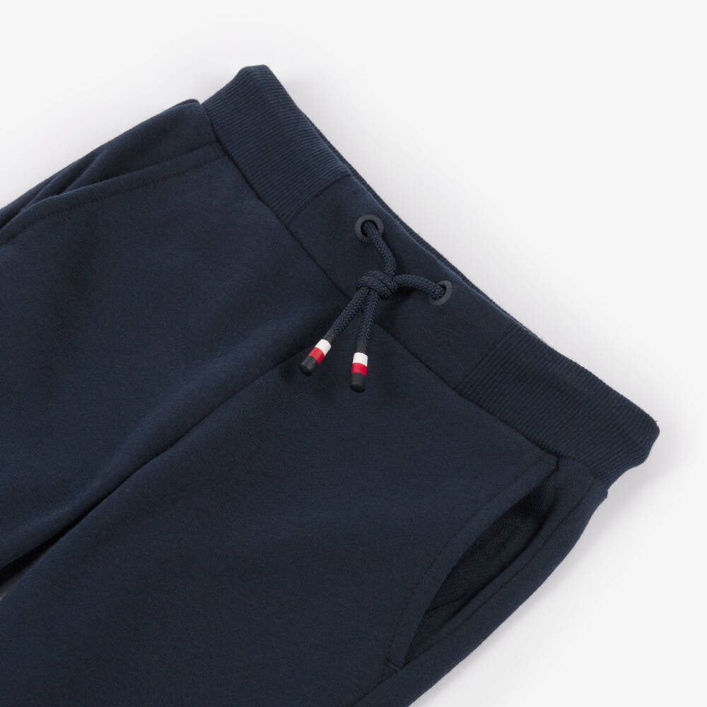 Tommy Hilfiger-Boys Navy Blue Cotton Joggers with Logo Detailing | Childrensalon Outlet