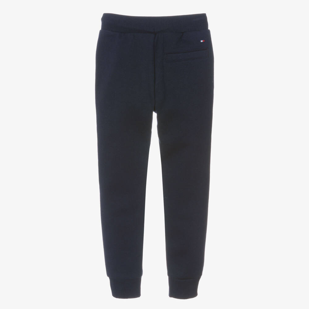 Tommy Hilfiger-Boys Navy Blue Cotton Joggers with Logo Detailing | Childrensalon Outlet