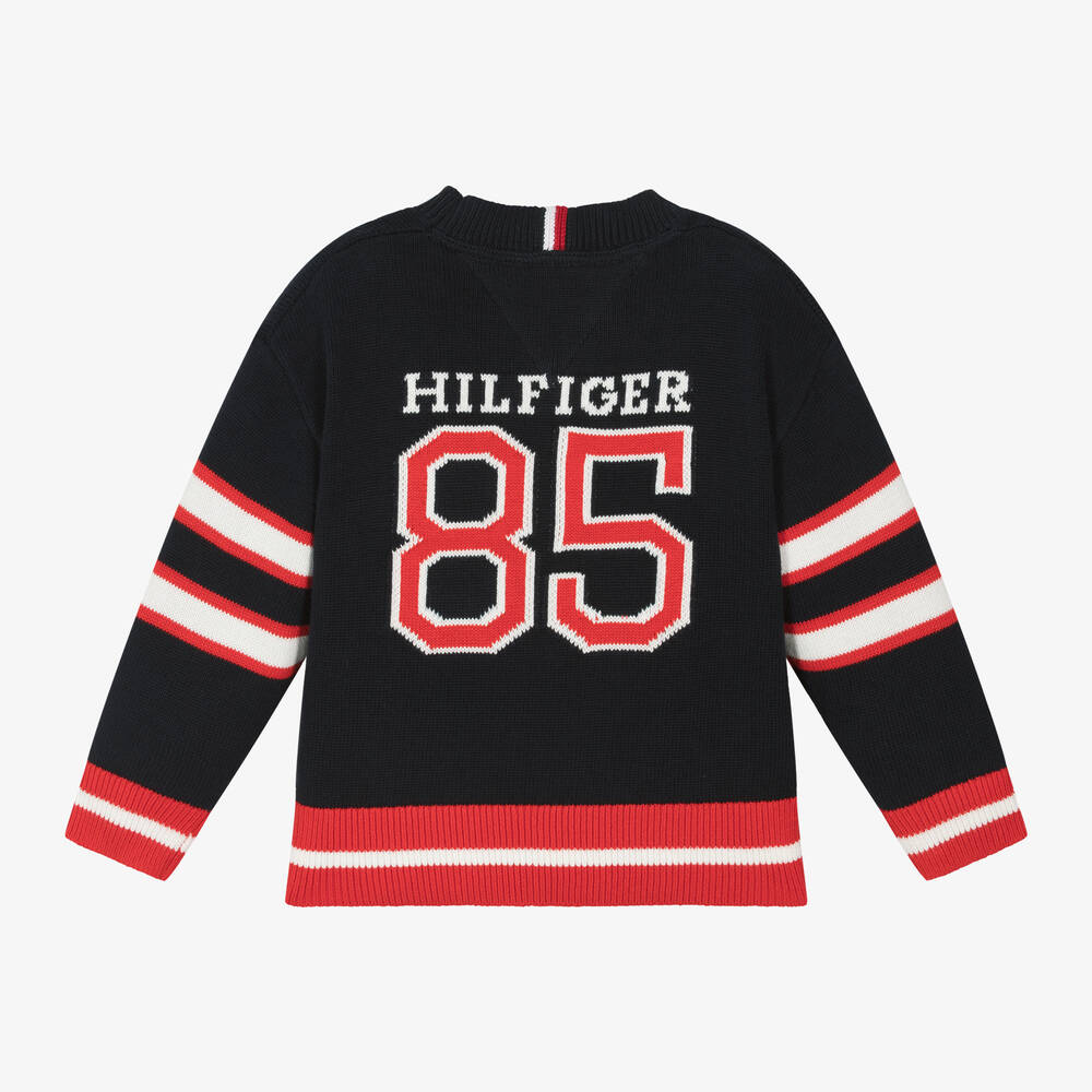 Tommy Hilfiger Boys Navy Blue Cotton Jumper Childrensalon Outlet