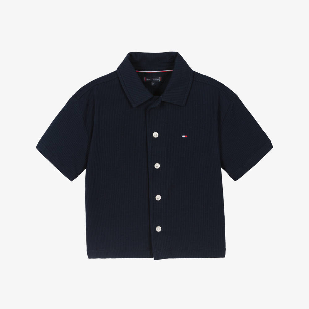 Tommy Hilfiger-Синий топ из ткани сёрсакер для мальчиков | Childrensalon Outlet