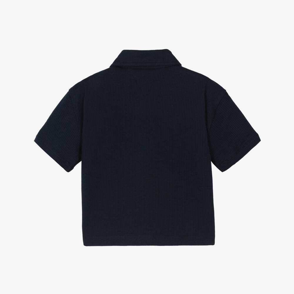 Tommy Hilfiger-Синий топ из ткани сёрсакер для мальчиков | Childrensalon Outlet