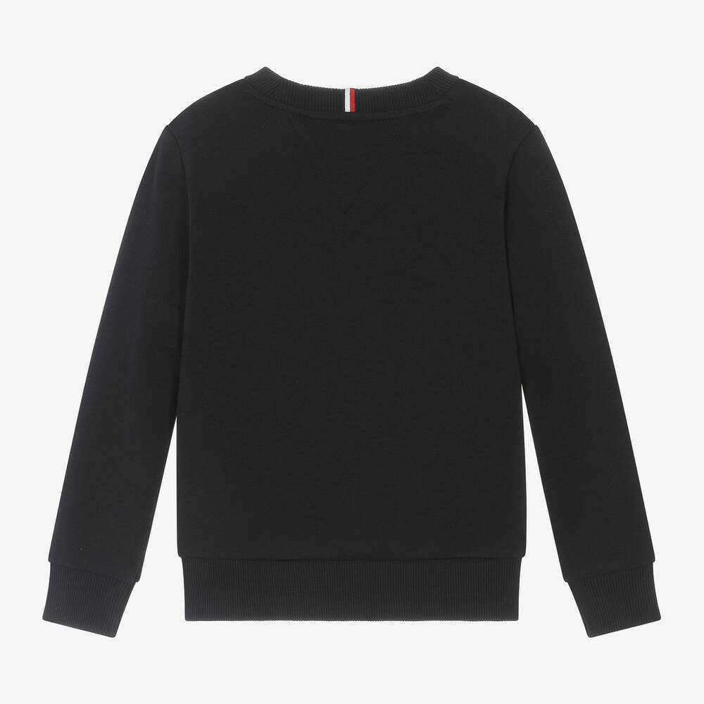 Tommy Hilfiger Boys Navy Blue Cotton Sweatshirt Childrensalon Outlet