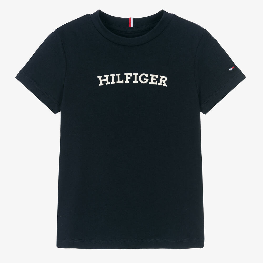 Tommy Hilfiger - Boys Navy Blue Cotton T-Shirt | Childrensalon