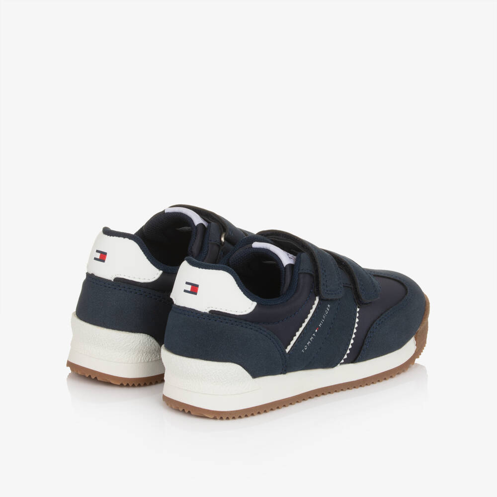 Tommy Hilfiger-Boys Navy Blue Double Velcro Trainers | Childrensalon Outlet