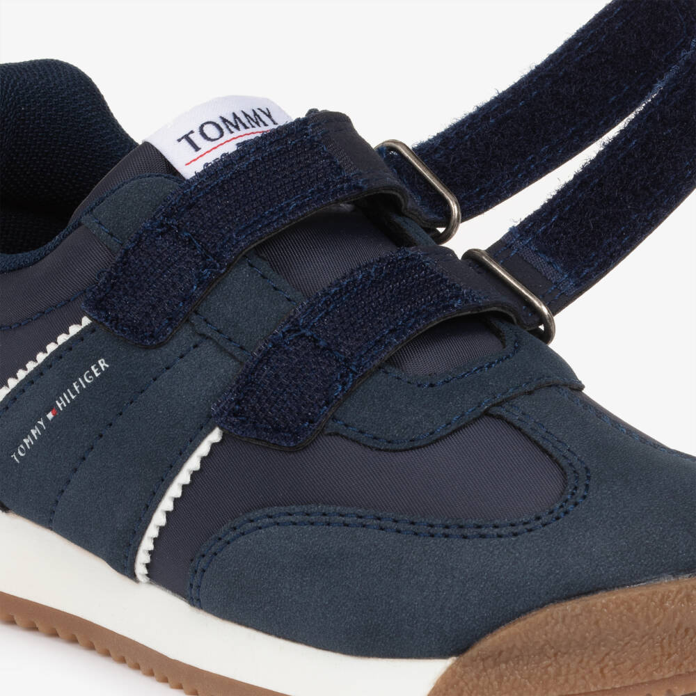 Tommy Hilfiger-Boys Navy Blue Double Velcro Trainers | Childrensalon Outlet