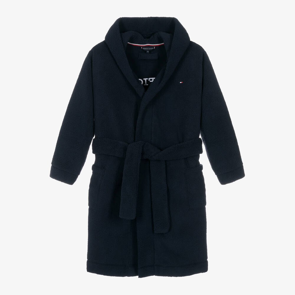 Tommy Hilfiger-Boys Navy Blue Fleece Dressing Gown | Childrensalon Outlet