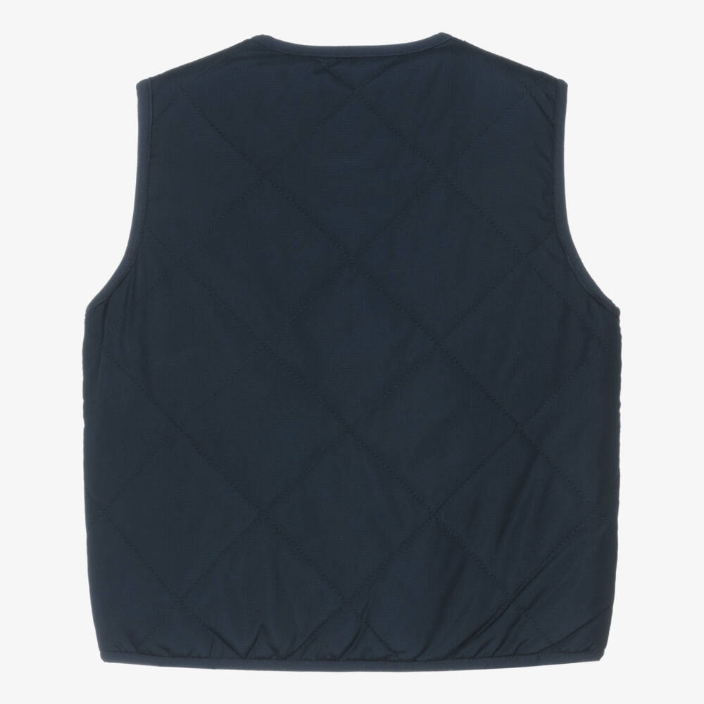 Tommy Hilfiger-Boys Navy Blue & Green Reversible Gilet | Childrensalon Outlet