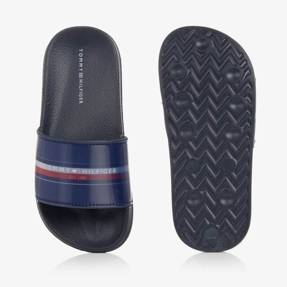 Tommy Hilfiger-شبشب سلايدرز مطاط لون كحلي للأولاد | Childrensalon Outlet