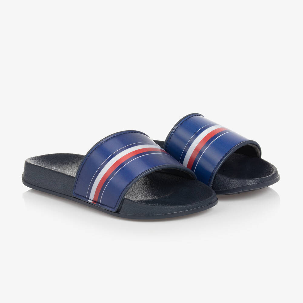 Tommy Hilfiger - Navyblaue Hologramm-Pantoletten | Childrensalon