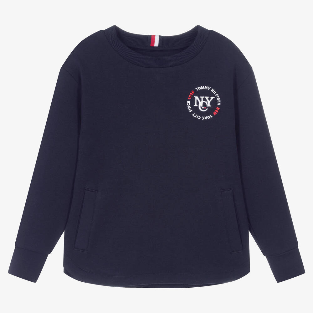 Tommy Hilfiger - Boys Navy Blue Logo Sweatshirt | Childrensalon