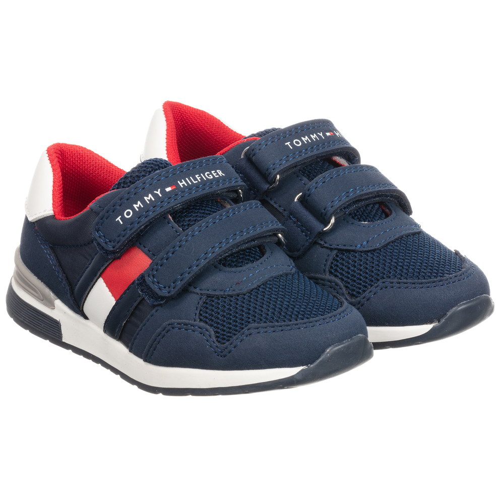 Tommy Hilfiger - Boys Navy Blue Logo Trainers | Childrensalon