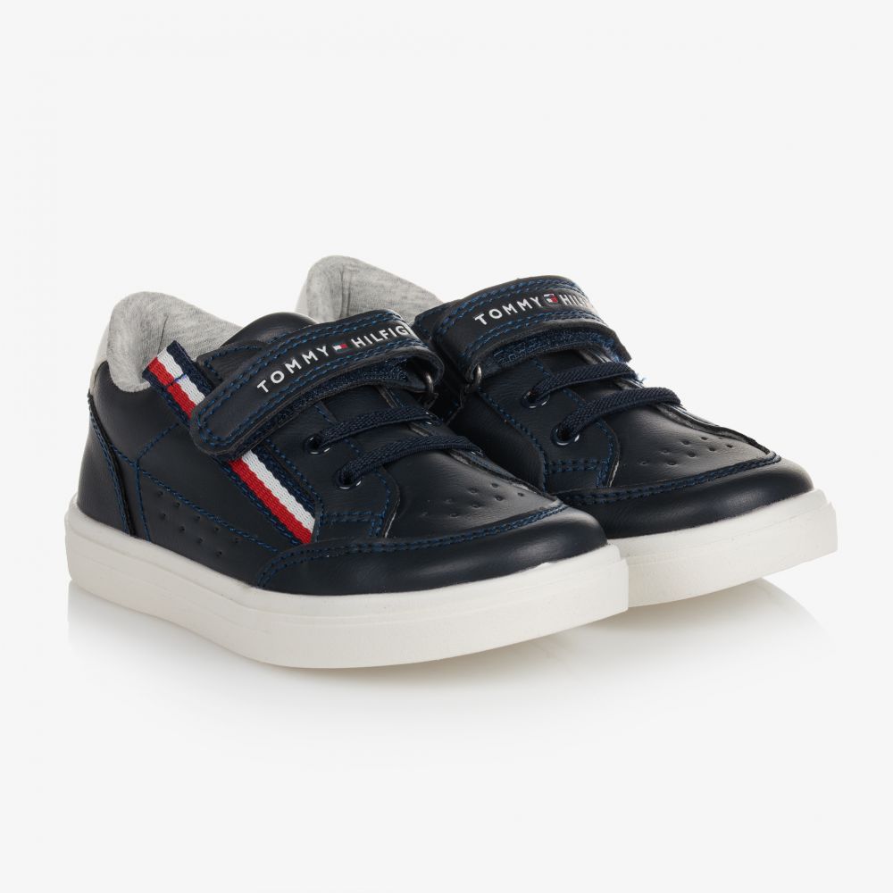 Tommy Hilfiger - Boys Navy Blue Logo Trainers | Childrensalon