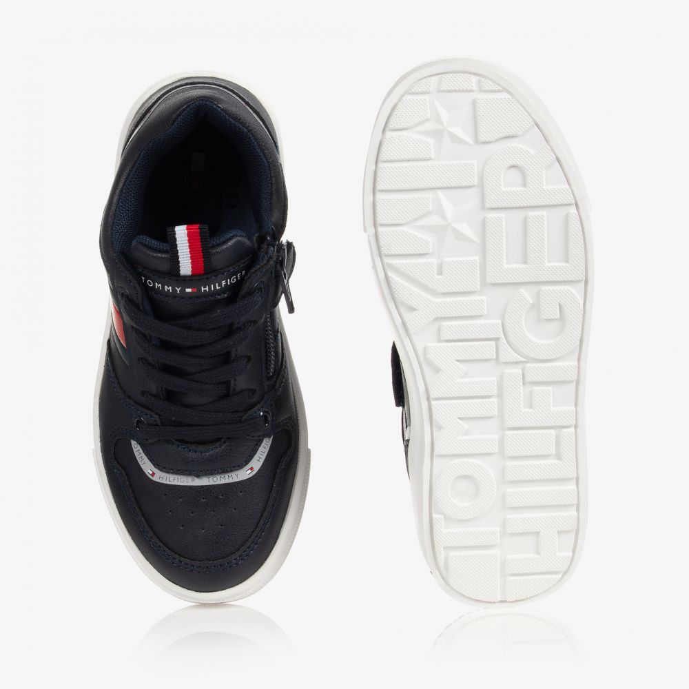Tommy Hilfiger-Boys Navy Blue Logo Trainers | Childrensalon Outlet