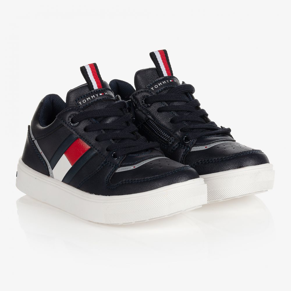 Tommy Hilfiger - Boys Navy Blue Logo Trainers | Childrensalon