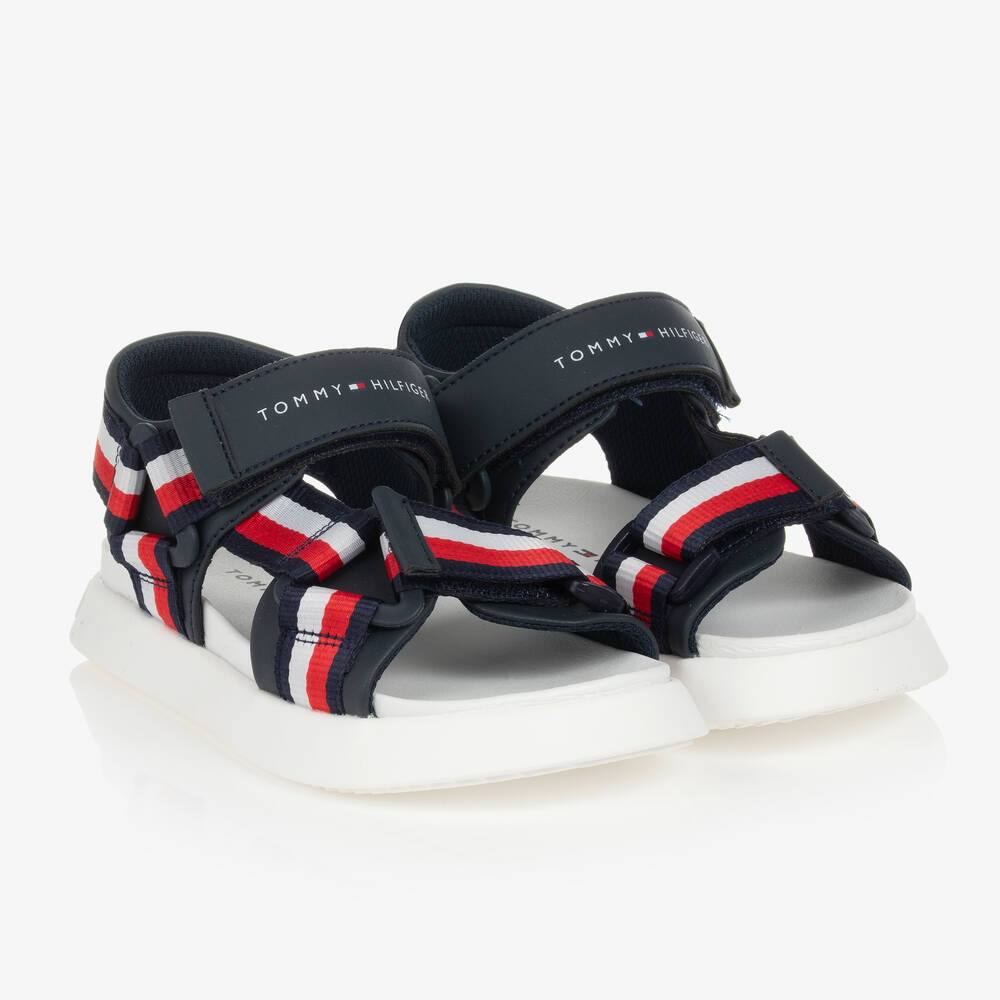 Tommy Hilfiger - Sandales bleu marine à scratch | Childrensalon