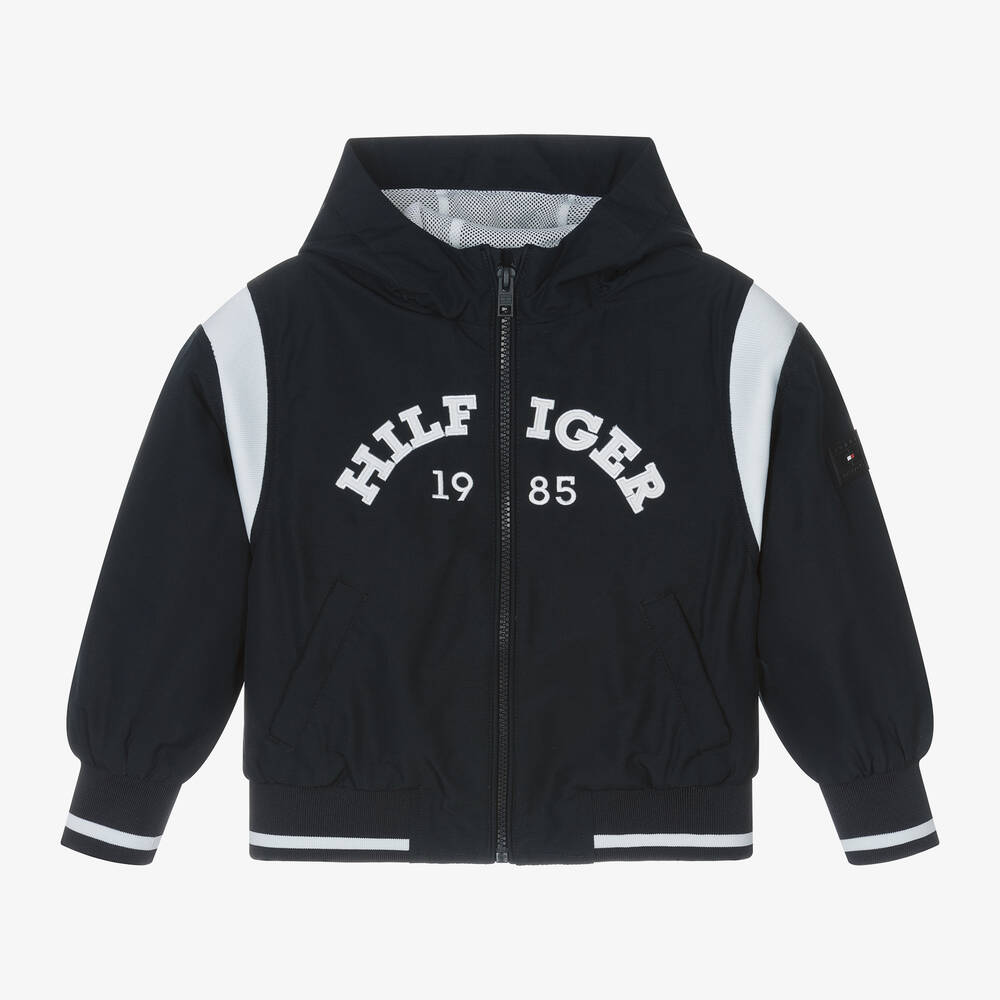 Tommy Hilfiger Boys Navy Blue Monotype Bomber Jacket Childrensalon Outlet