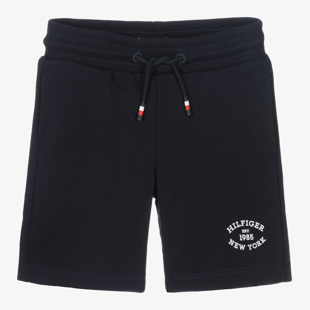 Tommy Hilfiger-Boys Navy Blue Organic Cotton Shorts | Childrensalon Outlet