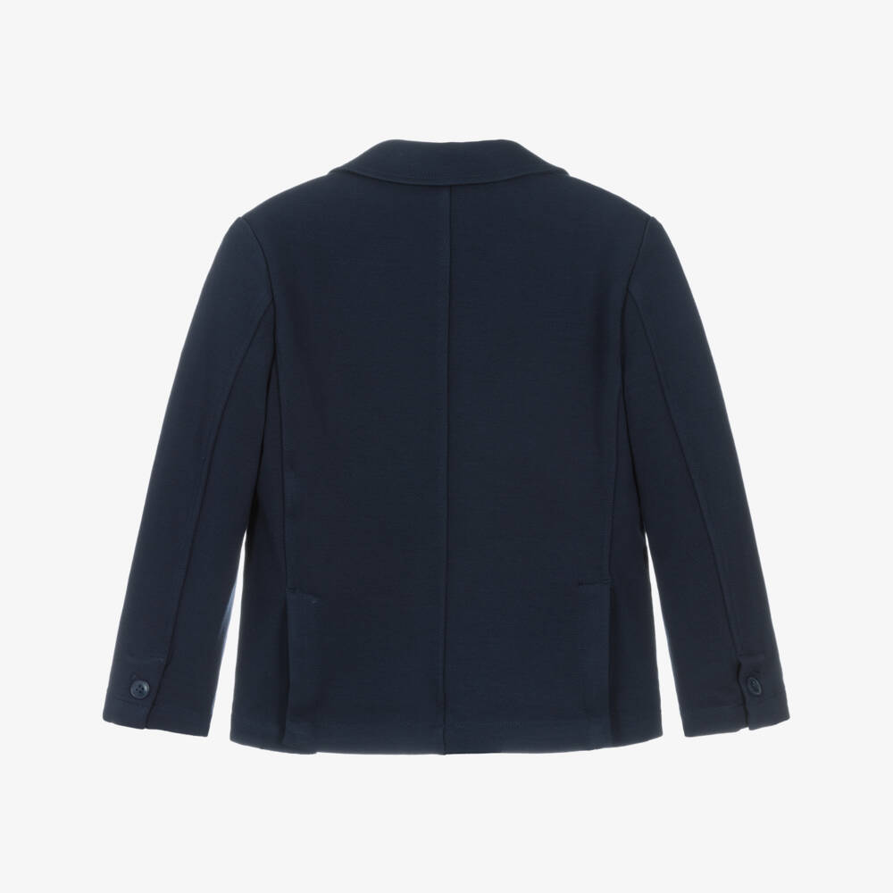 Tommy Hilfiger-Boys Navy Blue Piqué Jersey Blazer | Childrensalon Outlet